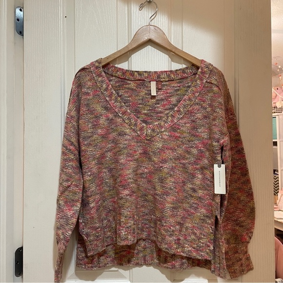 Anthropologie Pilcro Deep-V Neck Sweater Oversized XXS ANTHRO New Space Dyed NWT - Picture 12 of 12